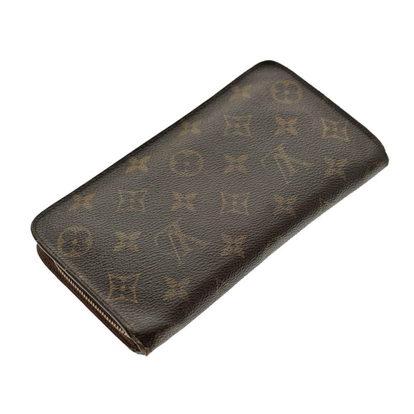 Louis Vuitton Monogram Porte Monnaie Zip Wallet Brown Canvas Long - Picture 1 of 13